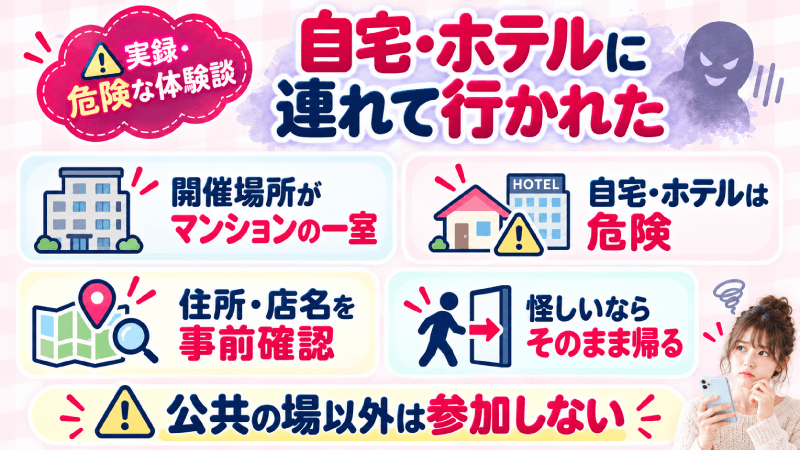自宅・ホテルに連れて行かれた